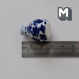 Dollhouse Miniature Ceramic Vase 1:12 Scale Garden Accessories Flower Planter Pot (blue) - B088