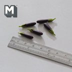 1:12 Scale Miniature Eggplants, Set of 5, 5/16 inch long, DIY Dollhouse Supply (dark purple)