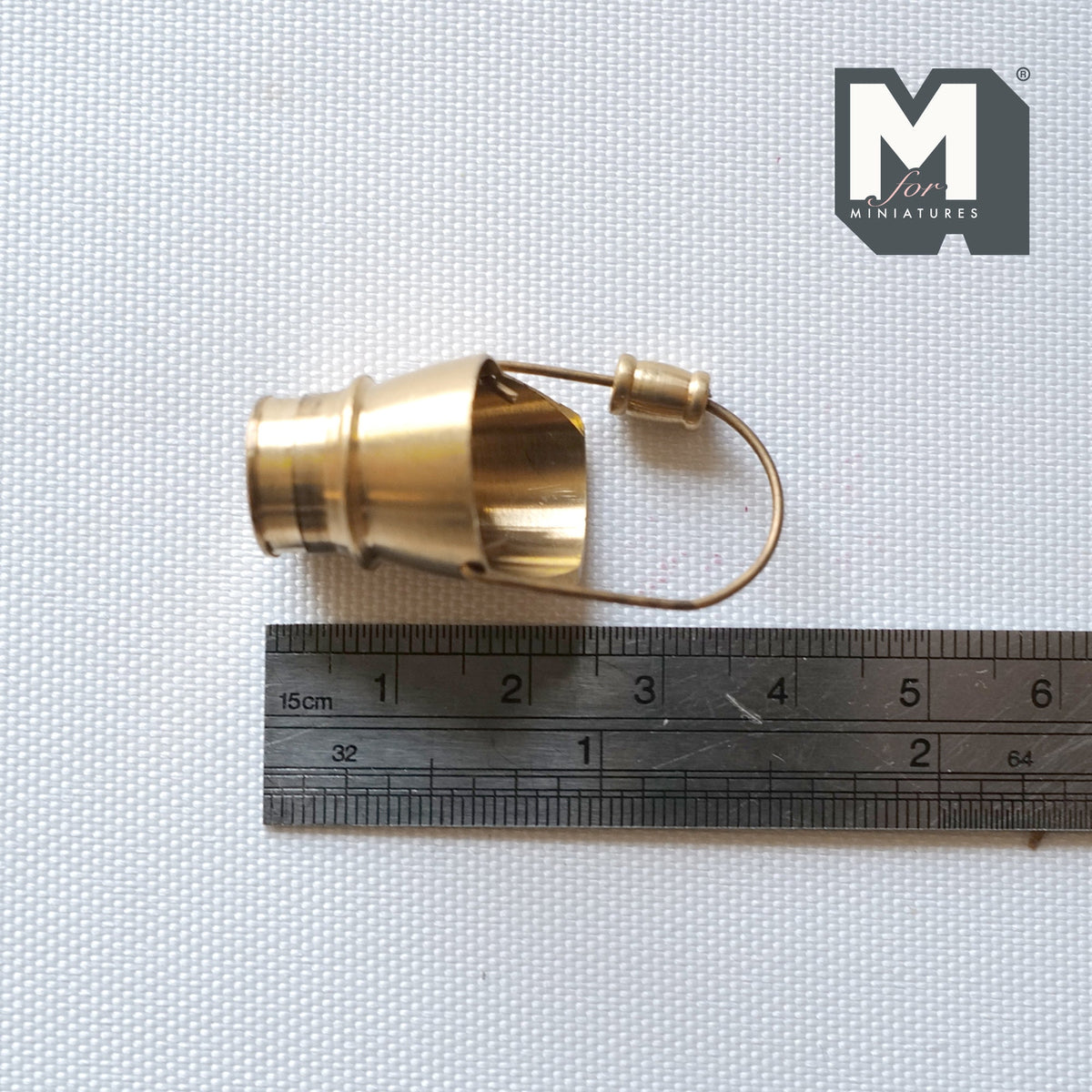 1:12 Scale Miniature Metal Coal Scuttle with Handle, 7/8 inch tall, DIY Dollhouse Supply (brass)