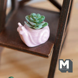 1:12 Miniature Ceramic Turtle Planter Flower Pot 1 Inch Scale Dollhouse Turtle Pot - B072