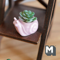 1:12 Miniature Ceramic Turtle Planter Flower Pot 1 Inch Scale Dollhouse Turtle Pot - B088