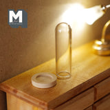 Miniature Glass Dome with Wood Base 1:12 Scale Dollhouse Supplies Display Dome - A101