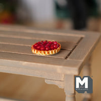 Miniature Cherry Pie 1:12 Scale Dollhouse Fruit Pie Raspberry Pie on Metal Plate - E018