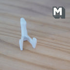 1/12スケール ミニチュア陶器製プレートスタンド、イーゼルタイプ、高さ約2.7cm（1-1/16インチ）、ドールハウスDIY用品（ホワイト）