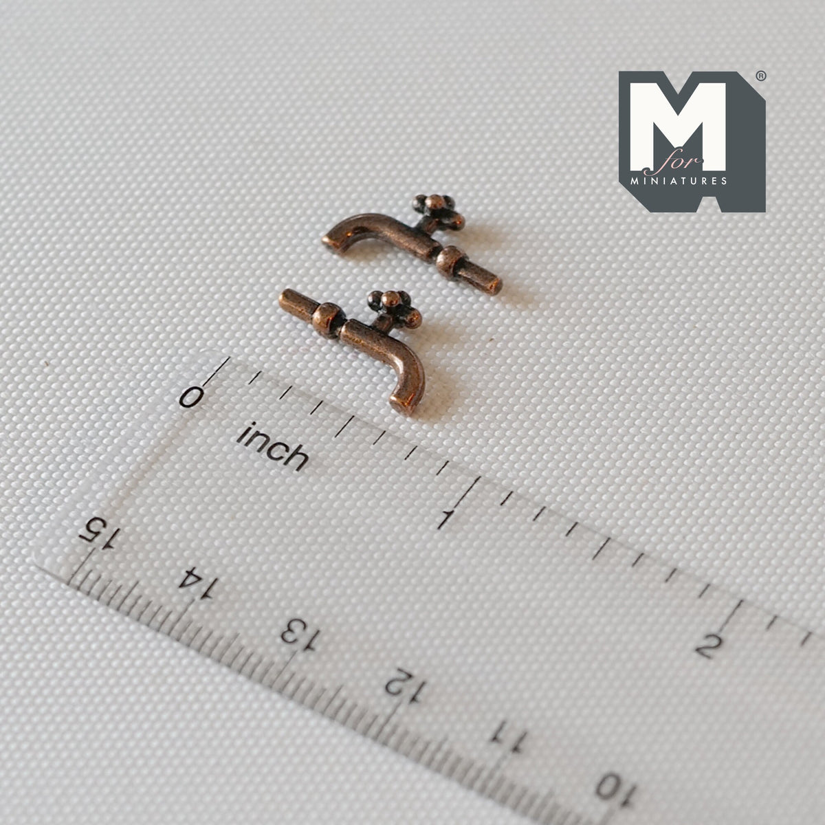 1:12 Dollhouse Faucet Miniature Single Handle Tap Spigot Set of 2 (copper) - C051