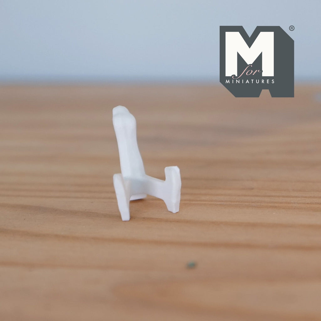 1:12 Scale Miniature Ceramic Plate Stand, Easel Style, 1-1/16 inch tall, DIY Dollhouse Supply (white)