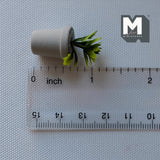Dollhouse Supplies miniature leaves plant with pot 1:12 scale plant - 1-3/16"(H) (cast resin) - F088