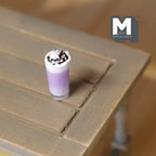 1:12 Scale Miniature Milkshake with Whipped Cream and Chocolate Sauce, 1 inch tall, DIY Dollhouse Supply (lavender)