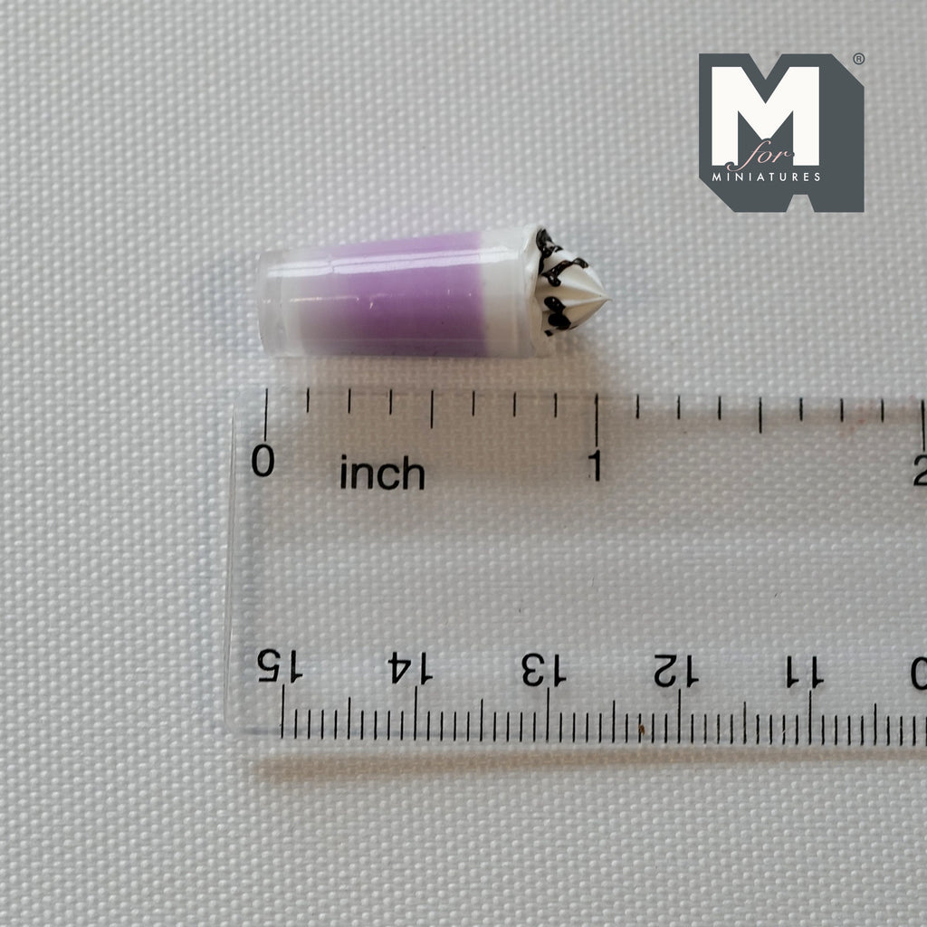 1:12 Scale Miniature Milkshake with Whipped Cream and Chocolate Sauce, 1 inch tall, DIY Dollhouse Supply (lavender)