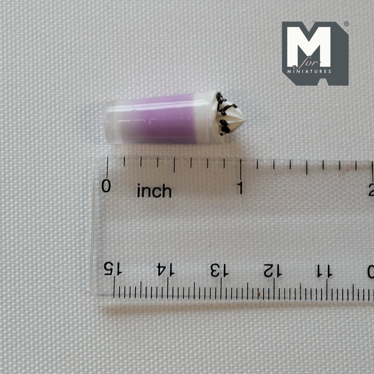 1:12 Scale Miniature Milkshake with Whipped Cream and Chocolate Sauce, 1 inch tall, DIY Dollhouse Supply (lavender)