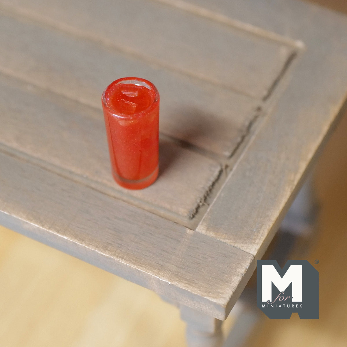 1:12 Scale Miniature Glass of Strawberry Juice, 13/16 inch tall, DIY Dollhouse Supply