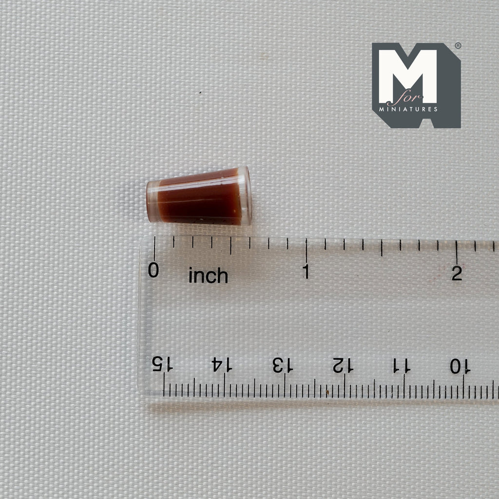 1:12 Scale Miniature Iced Chocolate in Tall Glass, 5/8 inch tall, DIY Dollhouse Supply