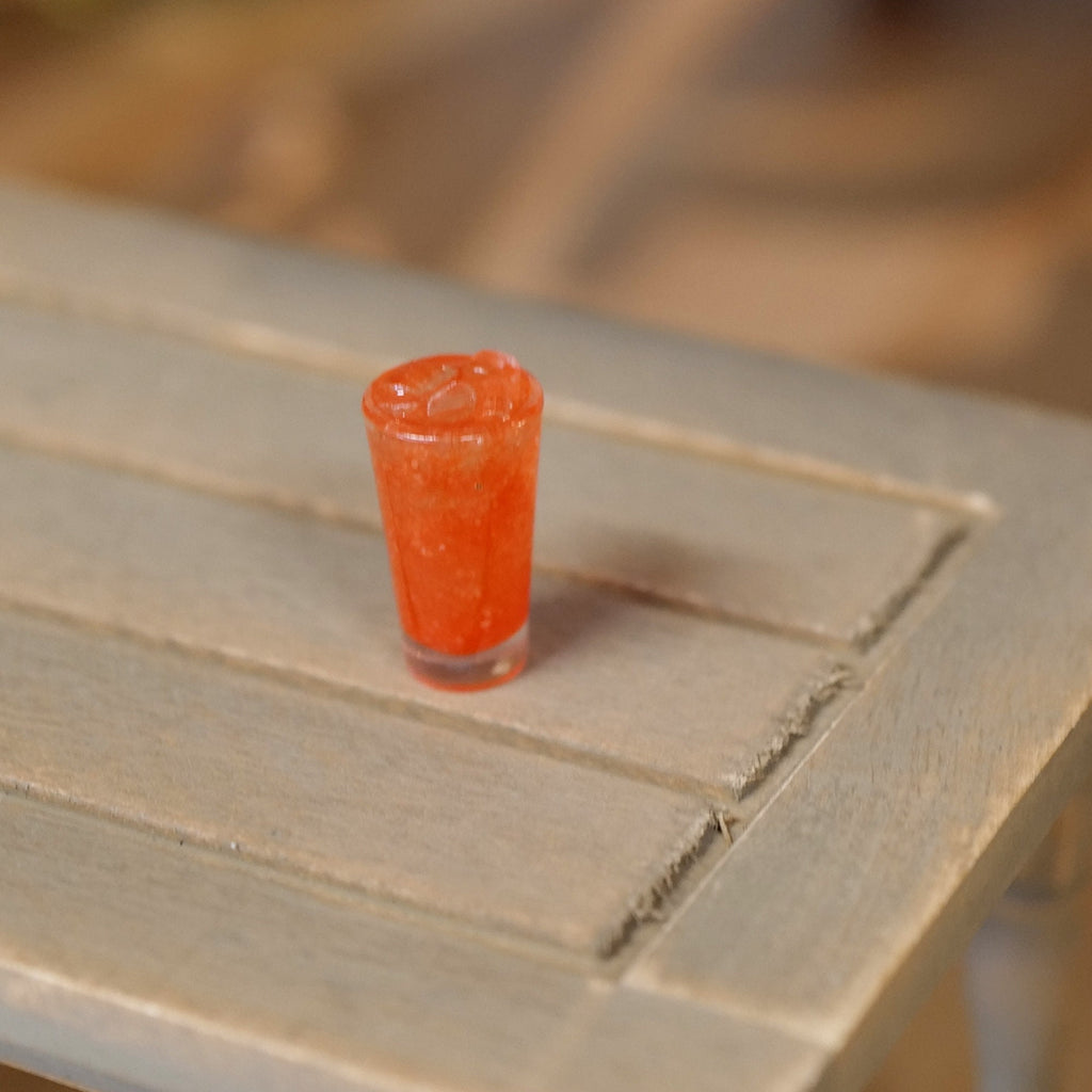 1:12 Scale Miniature Fruit Punch on Ice, 11/16 inch tall, DIY Dollhouse Supply