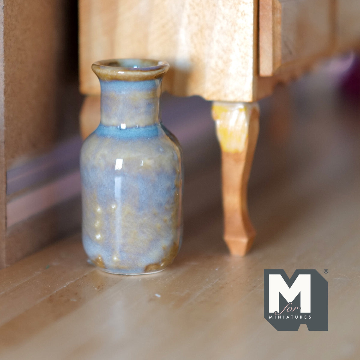 1:12 Scale Miniature Ceramic Bottle Vase, Speckled Glaze, 1-5/8 inch tall, DIY Dollhouse Supply (large)