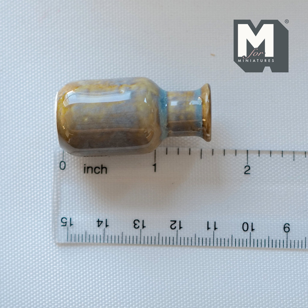 1:12 Scale Miniature Ceramic Bottle Vase, Speckled Glaze, 1-5/8 inch tall, DIY Dollhouse Supply (large)