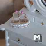 Dollhouse Supplies Bathroom Oval Rope Basket with 2 Bottles 1:12 Scale Miniature Basket and Bottles Set of 3 - D055