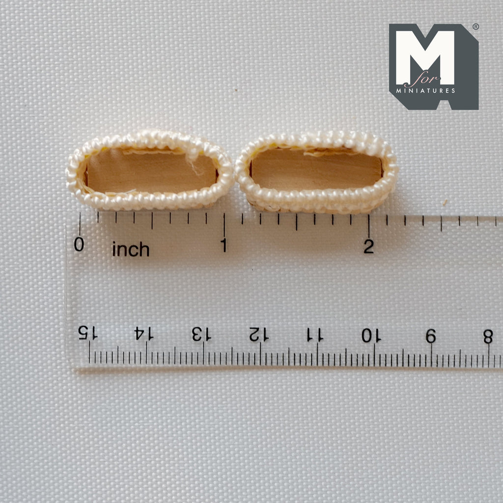 1:12 Scale Miniature Wicker Cutlery Baskets, Oval, Set of 2, 1-1/16 inch long, DIY Dollhouse Supply (cream)