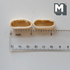 1:12 Scale Miniature Wicker Cutlery Baskets, Oval, Set of 2, 1-1/16 inch long, DIY Dollhouse Supply (cream)