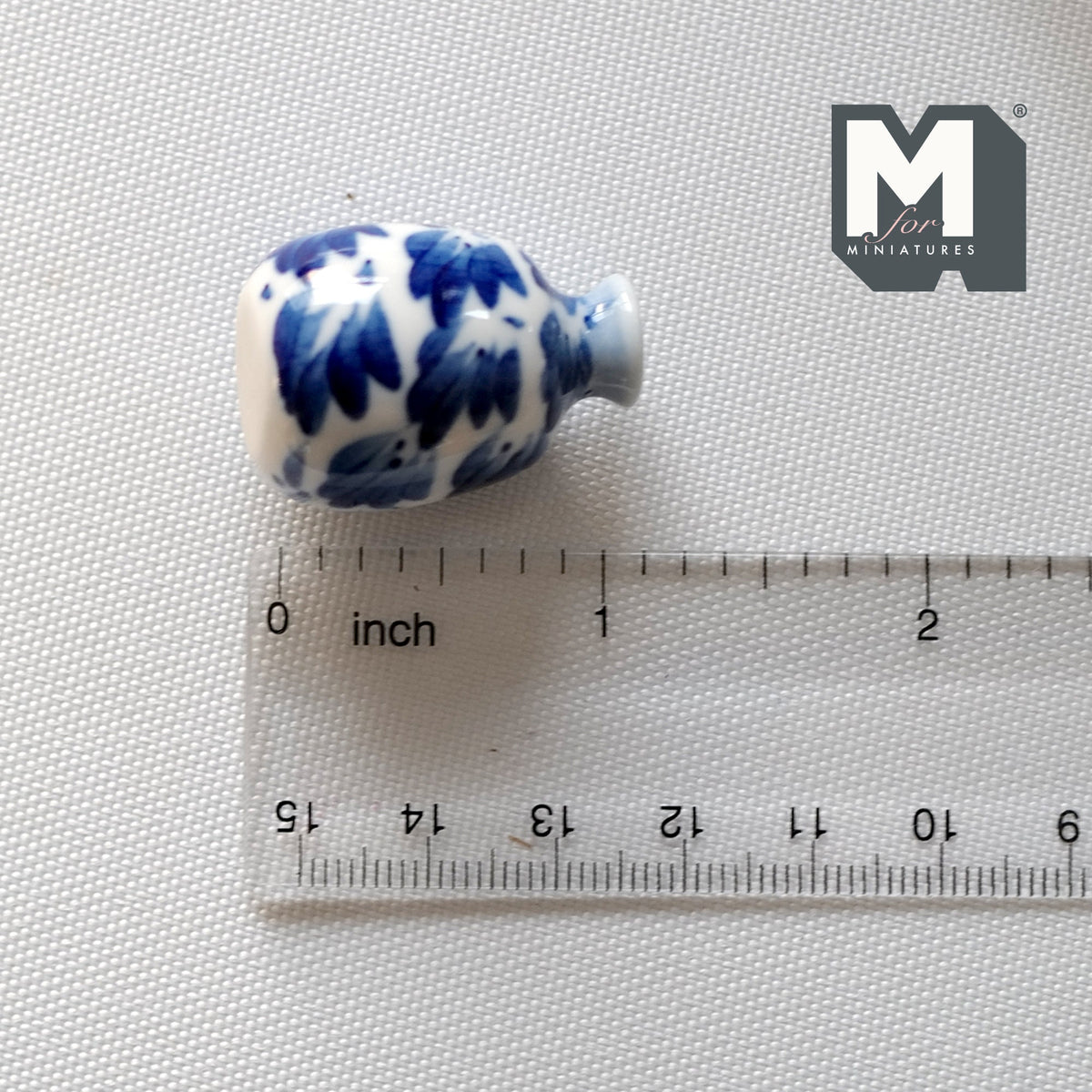 Dollhouse Supplies Miniature Ceramic Vase 1:12 Scale Garden Accessories Flower Planter Pot (blue) - B088