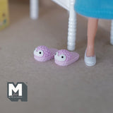 Miniature Plush Slippers 1:12 Scale Dollhouse Bedroom Flip Flops Lounge Shoes Indoor Sandals (pink) - G074