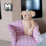 1:12 Dollhouse Supplies miniature plush bear doll with adjustable arms and legs - G037
