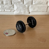 Miniature Dumbbell with Replacement Plates 1:12 Scale Hand Weights Fitness Weightlifting Iron Exercise Weights (plastic) (black) - F091