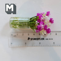 Dollhouse Miniature Bouquet Flowers in Round Glass Vase 1:12 Scale Dollhouse Flower and Vase - F077