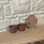 Dollhouse Supplies Miniature Hexagon Clay Planter, 1:12 Scale Clay Flower Pots Set of 2 - B088