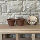 1:12 Dollhouse Supplies Miniature Clay Pottery Planter, flower pot set of 2 - B082