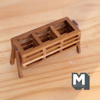 Dollhouse Garden Planter Box 1:12 Scale Miniature Rectangular Planter Box Wooden Plant Shelf (Brown) - B047 H027