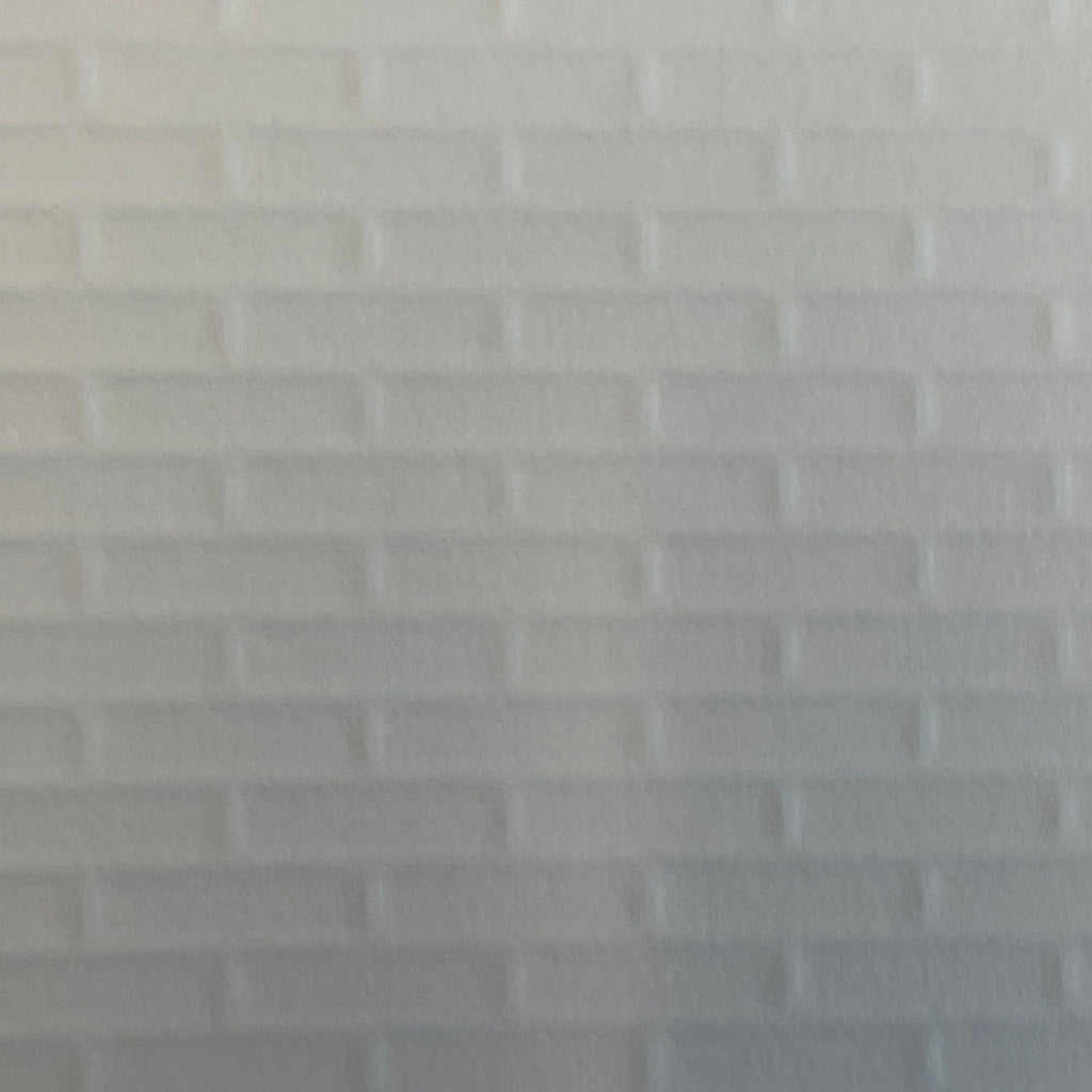 1:12 Scale Miniature White Subway Tile Embossed Wallpaper with Gray Grout, 16-5/16 x 12-1/2 inch, DIY Dollhouse Supply