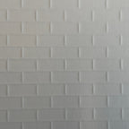 1:12 Scale Miniature White Subway Tile Embossed Wallpaper with Gray Grout, 11/16 inch Tiles, 16-1/8 x 10-1/2 inch, DIY Dollhouse Supply