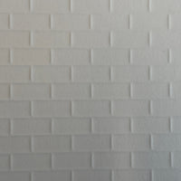 Embossed Glossy Dollhouse Wallpaper Subway Tile , Metro Tile with Gray Grout 16" x 11-5/8"