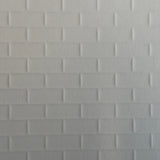 Embossed Glossy Dollhouse Wallpaper Subway Tile , Metro Tile with Gray Grout 16" x 11-5/8"