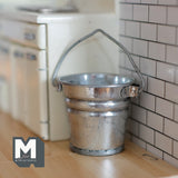 Dollhouse Supplies Miniature Large Size Metal Water Bucket with Handle - E072