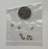 Dollhouse Supplies Gold Plated Brass Numbers Miniature House Numbers - G055