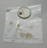 Dollhouse Supplies Gold Plated Brass Numbers Miniature House Numbers - G055