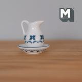 Miniature Ceramic Jug and Plate 1:12 Scale Dollhouse Kitchenware Decoration Set of 2 - A030