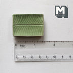 1:12 Scale Miniature Ceramic Rectangular Plates, Ridged Pattern, Set of 2, 1-9/16 inch long, DIY Dollhouse Supply (green)