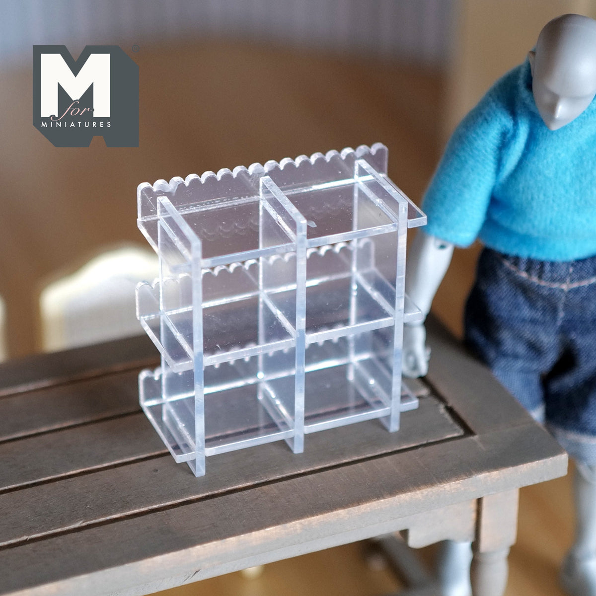 1:12 Scale Miniature Acrylic Cake Display Shelf, 3 Tiers, 2 inch tall, DIY Dollhouse Supply (clear)