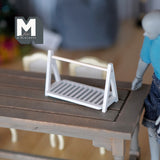 Miniature Bakery Stand , 1:12 Scale Dollhouse Supplies Kitchen Wooden Dish and Tableware Stand (white) - B030