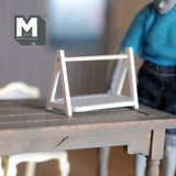 Miniature Bakery Stand , 1:12 Scale Dollhouse Supplies Kitchen Wooden Dish and Tableware Stand (white) - B030