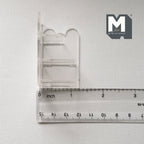 1/12スケール ミニチュア アクリル製コーナーシェルフ 3段 スカラップエッジ 高さ約5.7cm DIYドールハウス用（クリア）