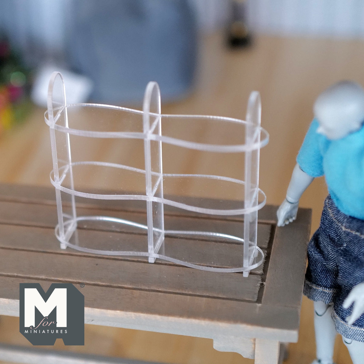 1:12 Scale Miniature Acrylic Cake Display Shelf, 3 Arched Sections, 2 inch tall, DIY Dollhouse Supply (clear)