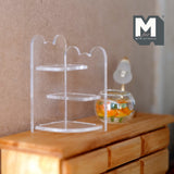 Miniature Acrylic Corner Shelves , 1:12 Scale Dollhouse Bakery Shelf - C021