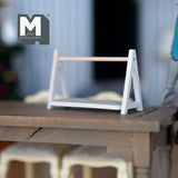 Miniature Bakery Stand , 1:12 Scale Dollhouse Supplies Kitchen Wooden Dish and Tableware Stand (white) - B030