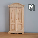 Dollhouse Supplies miniature unpainted, unfinished bedroom closet dolls house dresser armoire 1 12th scale miniature - I035