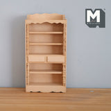 1:12 Dollhouse Supplies miniature kitchen shelf bookshelf with 5 tier unpainted wooden cabinet - I019
