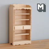 1:12 Dollhouse Supplies miniature kitchen shelf bookshelf with 5 tier unpainted wooden cabinet - I019