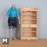 1:12 Dollhouse Supplies miniature kitchen shelf bookshelf with 5 tier unpainted wooden cabinet - I019